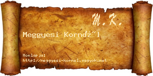 Meggyesi Kornél névjegykártya